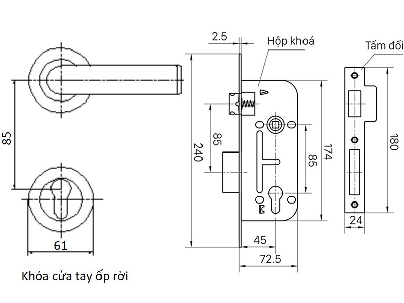 BVKT khóa cửa Việt Tiệp 04087