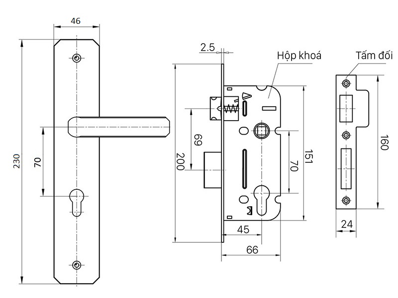 BVKT khóa cửa Việt Tiệp 04278