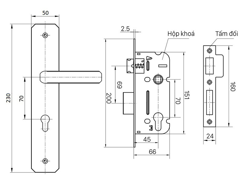 BVKT khóa cửa Việt Tiệp 04337