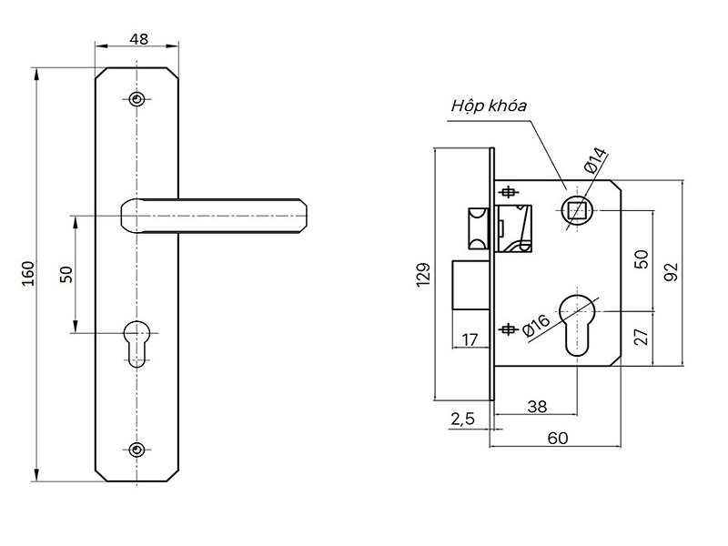 BVKT khóa cửa Việt Tiệp 04502