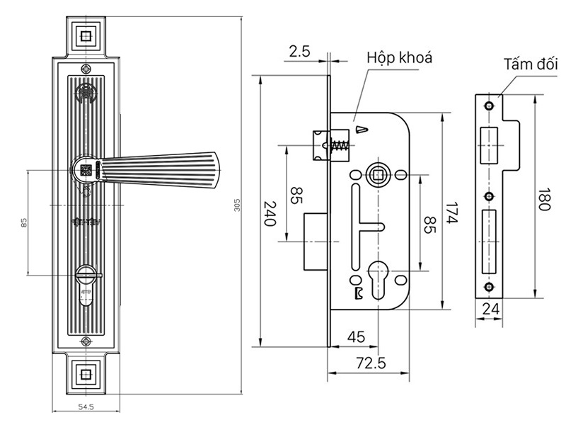 BVKT khóa cửa Việt Tiệp 04936