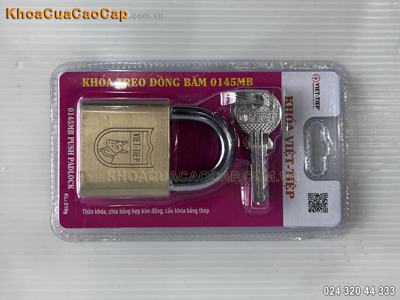 Khóa treo đồng bấm Việt Tiệp 0145MB