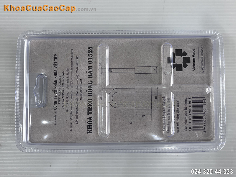 Kh&oacute;a treo đồng bấm Việt Tiệp 01524 - ảnh 5