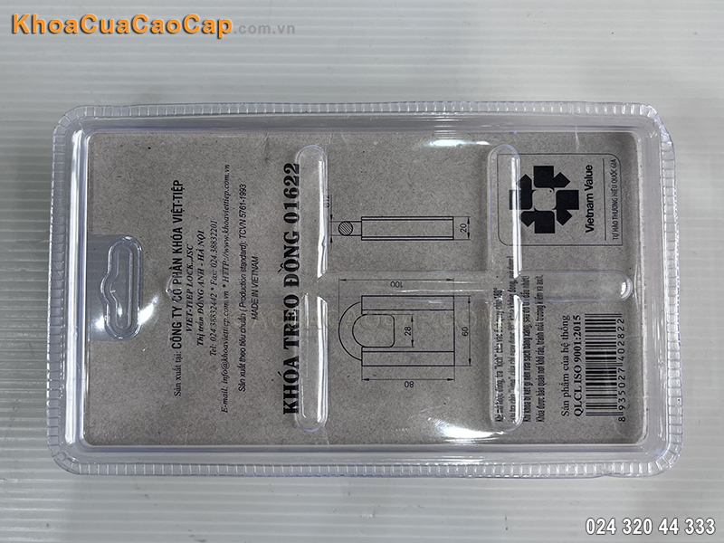 Kh&oacute;a treo đồng ch&igrave;a thay đổi g&oacute;c Việt Tiệp 01622 - ảnh 5