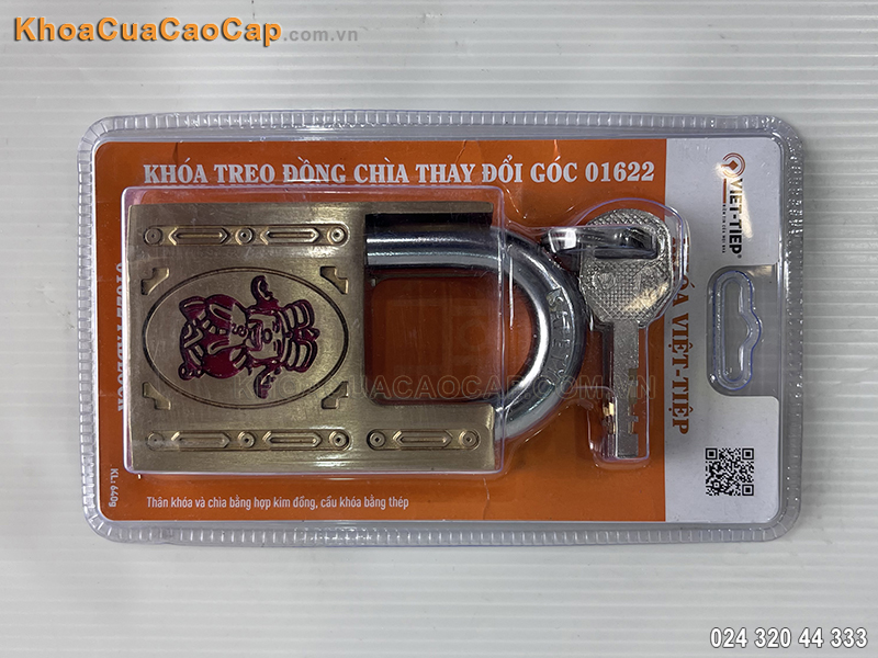 Khóa treo đồng chìa thay đổi góc 01622