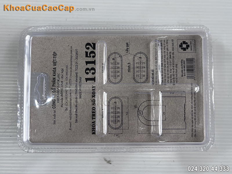 Kh&oacute;a treo số xoay Việt Tiệp 13152 - ảnh 5